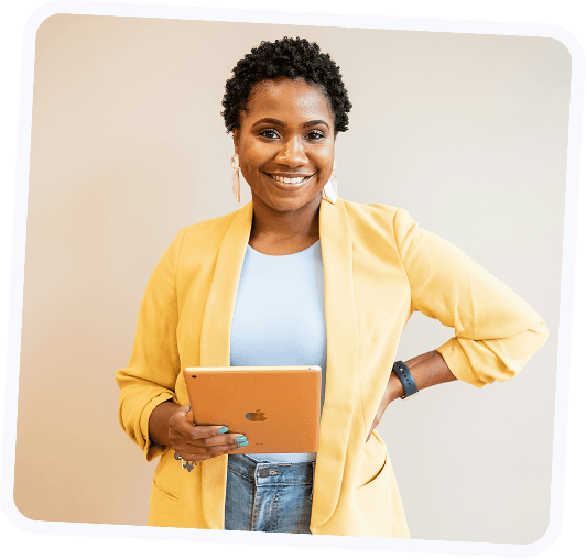Professional woman in yellow jacket