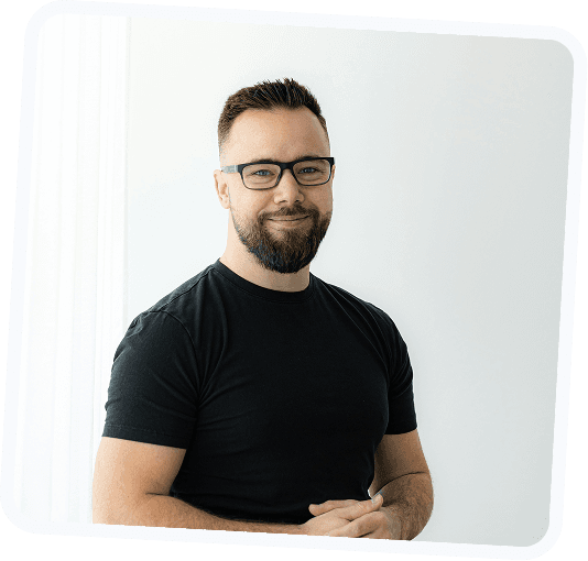 Professional man in black t-shirt