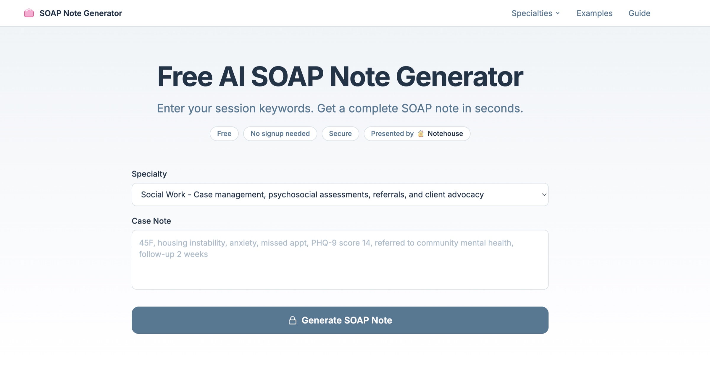 We Launched a Free SOAP Notes Generator for Social Workers
